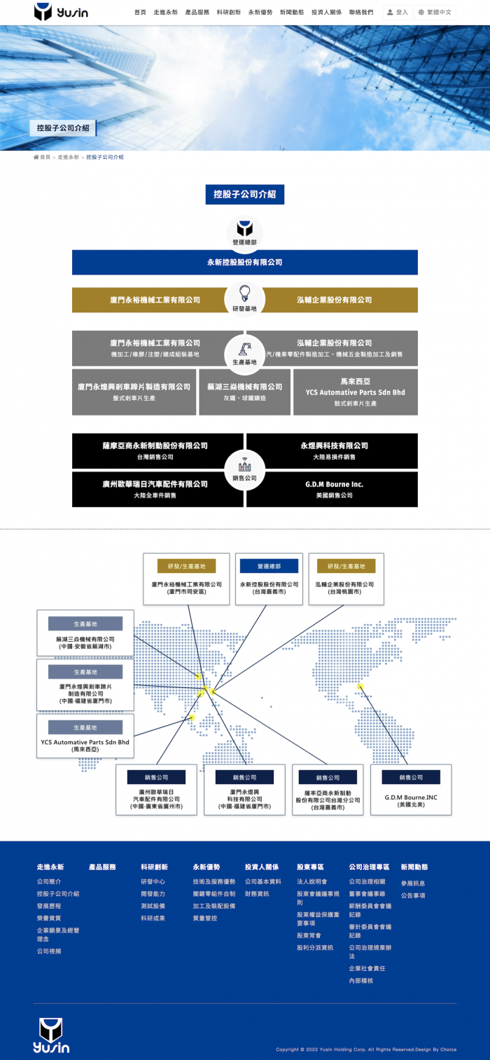 永新控股股份有限公司  網頁設計作品