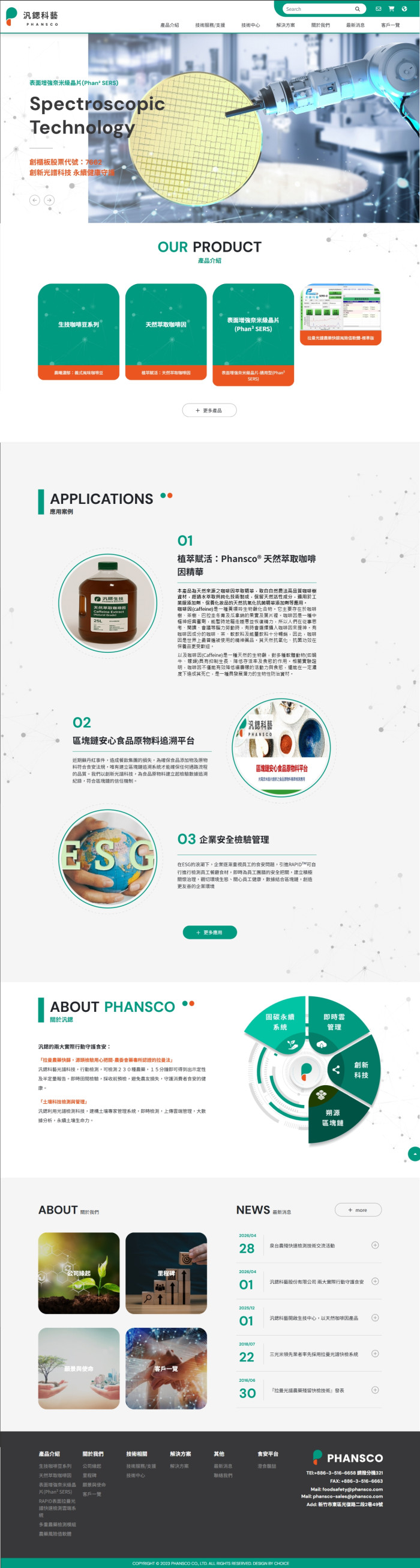 汎鍶科藝農藥快速檢測與SERS晶片網站設計